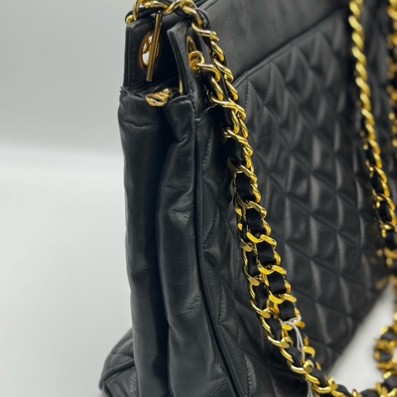 Chanel Lambskin Leather Shopping Chain Shoulder Bag Black 1 Series - Picture 5 of 16